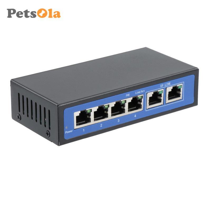 [Koolsoo2] 6 พอร์ต 10/100Mbps 4 POE Port& 2 Uplink Power Over Ethernet Switch Adapter