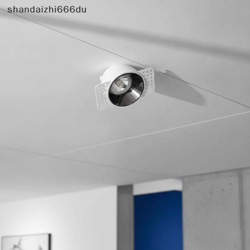 Shandaizhi666du เพดานติดตั้งดาวน์ไลท์ LED ป้องกันแสงสะท้อนปรับสปอตไลท์ Trimless GU10 MR16 สําหรับทาง