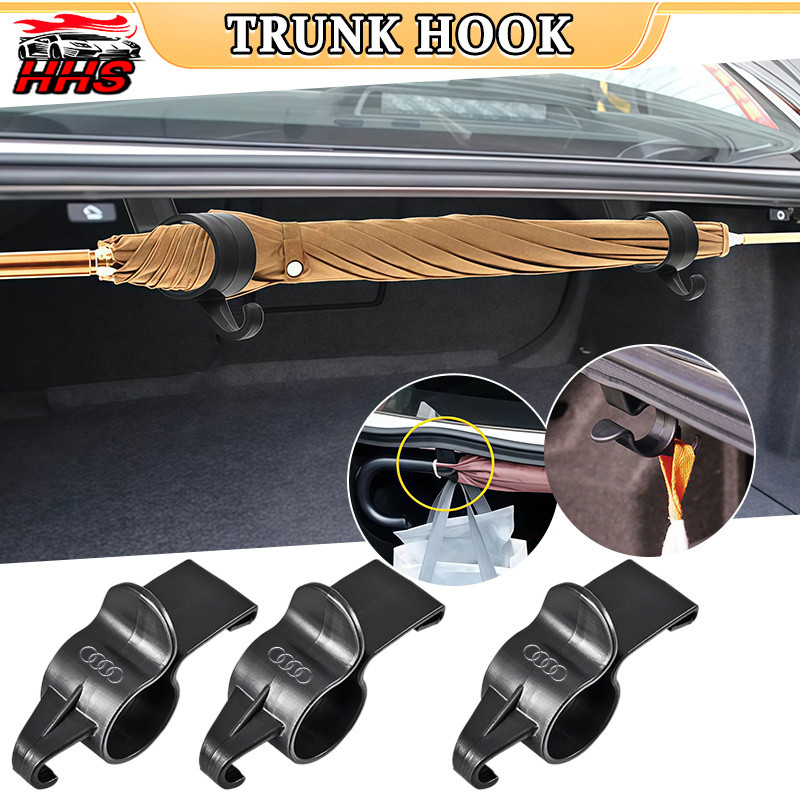 Audi รถ Trunk มัลติฟังก์ชั่นผู้ถือร่มผู้ถือคลิปรถยนต์ Bonnet Organizer ร่มตะขอแขวน Travelling สําหรั