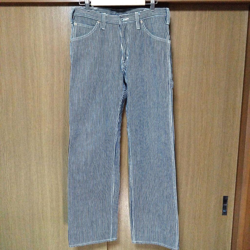 IRON HEART กางเกง Hickory Stripe Painter Pants ไซส์ 33 นิ้ว สภาพดีมาก มือสอง