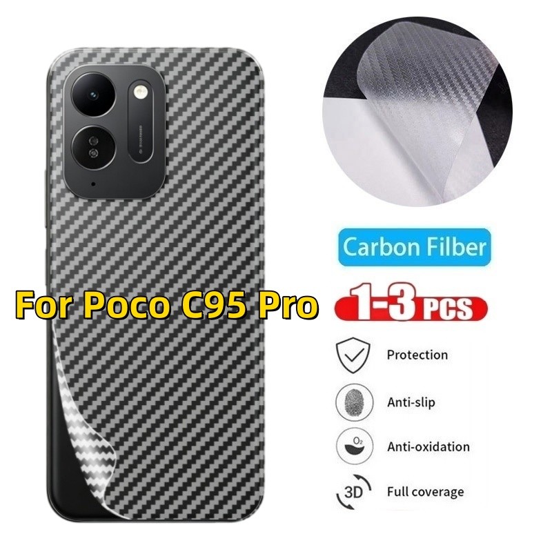 1-3 ชิ้น Matte กลับฟิล์มสําหรับ Xiaomi Poco C95 Pro C95Pro 4G 2026 PocoC 95Pro PocoC95Pro คาร์บอนไฟเ