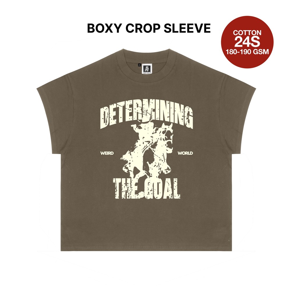 HLPDWorld Weird Boxy Crop Sleeve Tshirt เสื้อยืดผู้ชายและผู้หญิง - เป้าหมาย