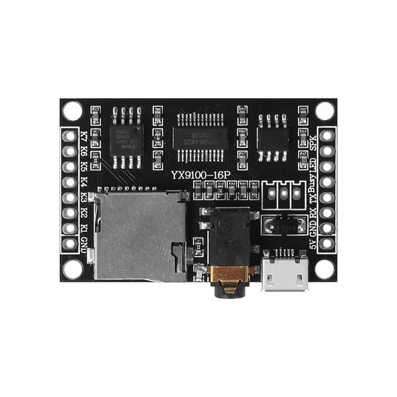 โมดูล IC พอร์ตซีเรียล Yuexin ชิป MP3 5V เล่นเสียงผ่าน USB บอร์ดทดสอบ YX9100