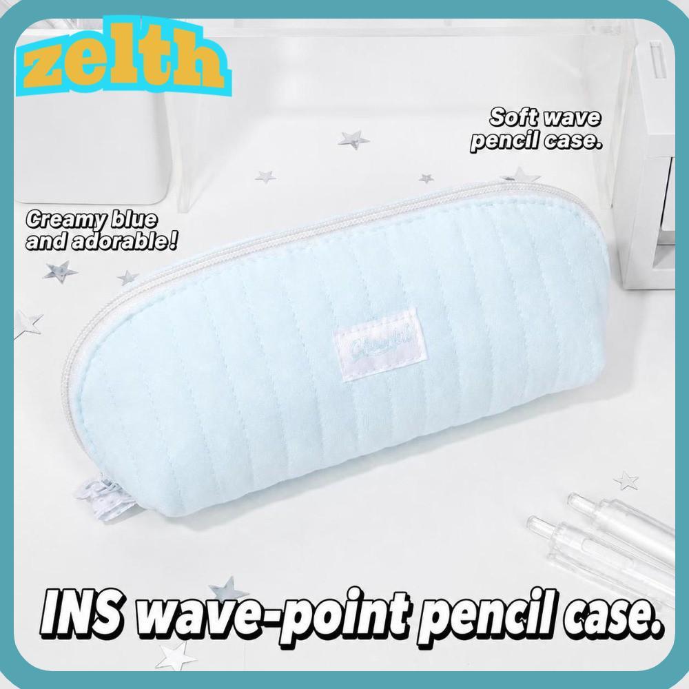 ZELTH Pencil , Soft Touch Multi Channel Pen Bag, Cute Large Capacity Stationery Bag Gift
