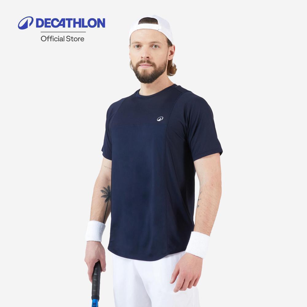 Decathlon Men'S Short-Sleeved Tennis T-Shirt Dry เสื้อยืดเล่นเทนนิสแขนสั้นสำหรับผู้ชายรุ่น Dry X Gaël Monfils - Navy