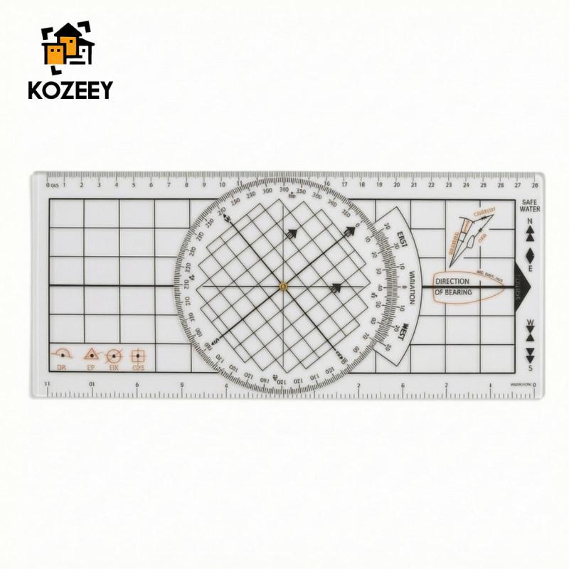 [KOZEEY] Nautical Chart Plotting Instrument Exact Marine Chart Drafting Tool นําทางไม้บรรทัดทนทานยาว