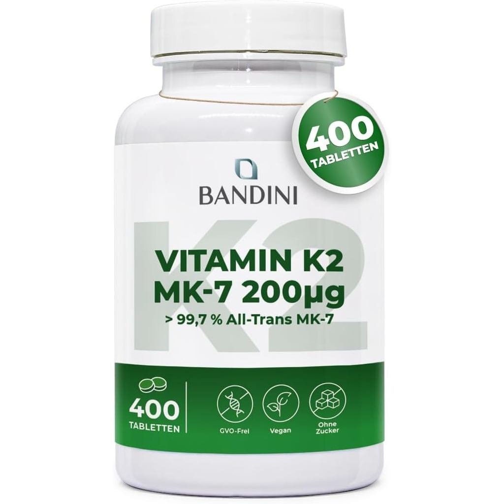 แบนด์นี่® วิตามิน K2 MK-7 200μg (mcg) 400 เม็ดไมโคร | Menachinone 7 บริสุทธิ์