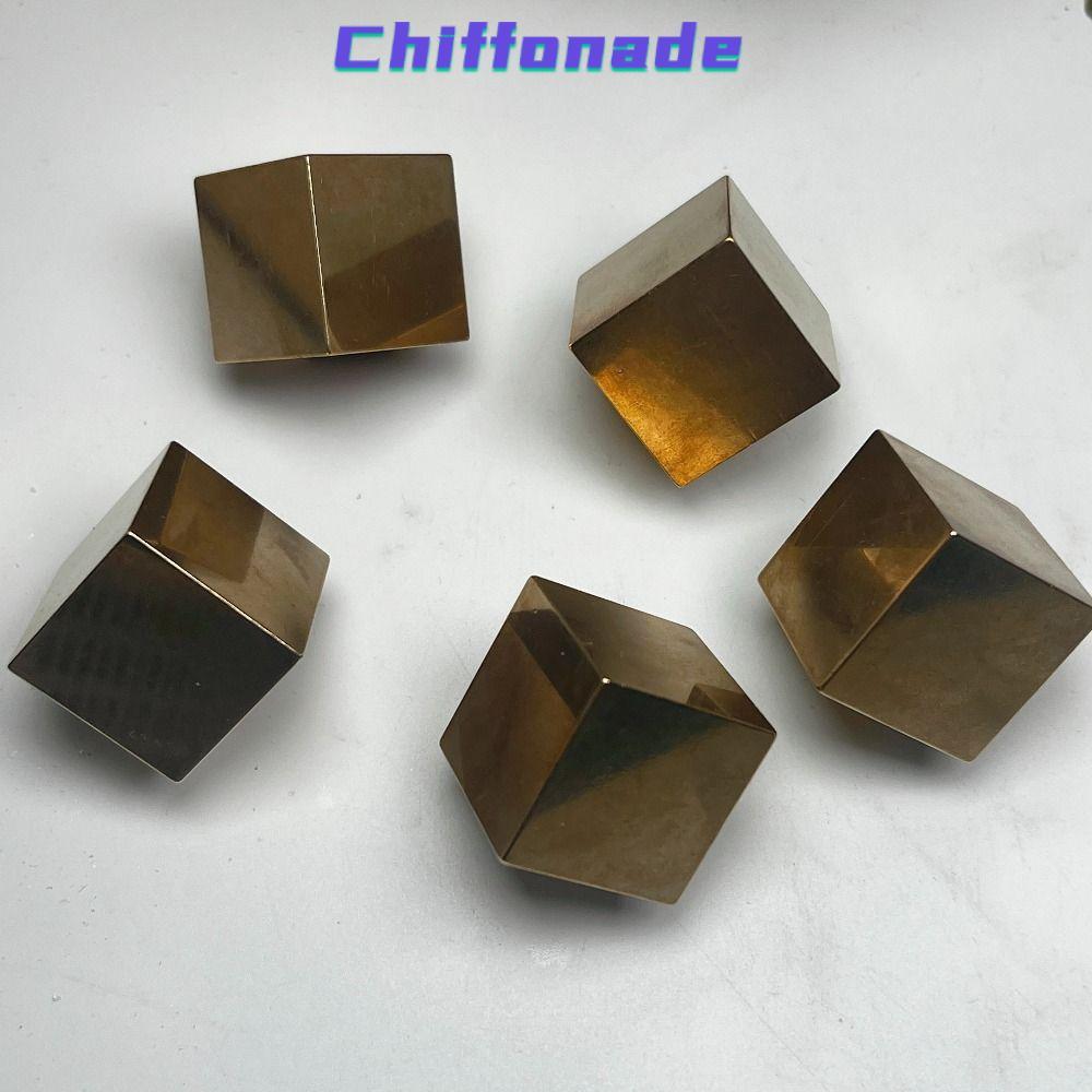 CHIFONADE Pyrite คริสตัลตัวอย่าง, 2.5x2.5 ซม.ทองเหลือง Cube Pyrite Cube ตัวอย่าง, ทองเหลือง Gold Ton