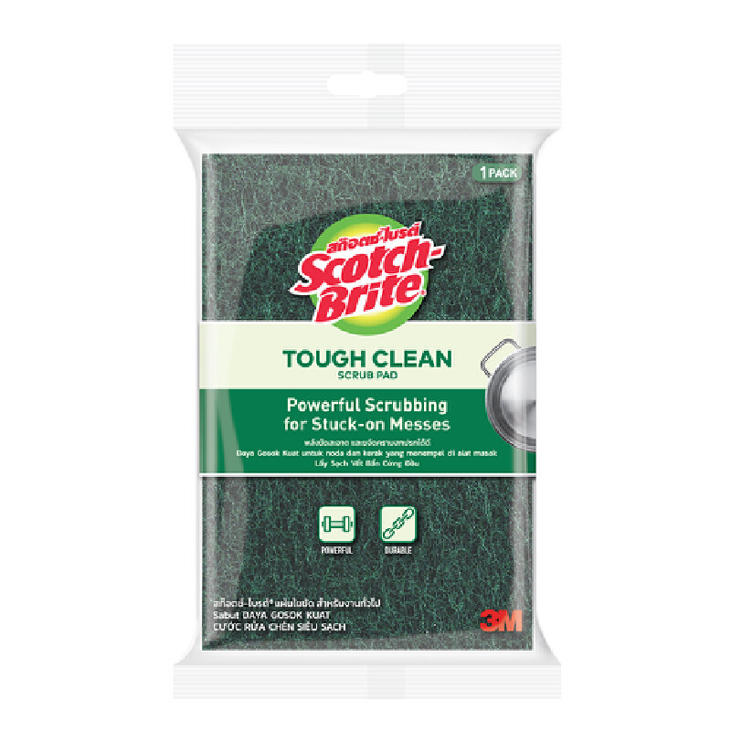 SCOTCH BRITE แผ่นใยขัด รุ่นทั่วไป สีเขียว แพ็คเดี่ยว 4x6 นิ้ว