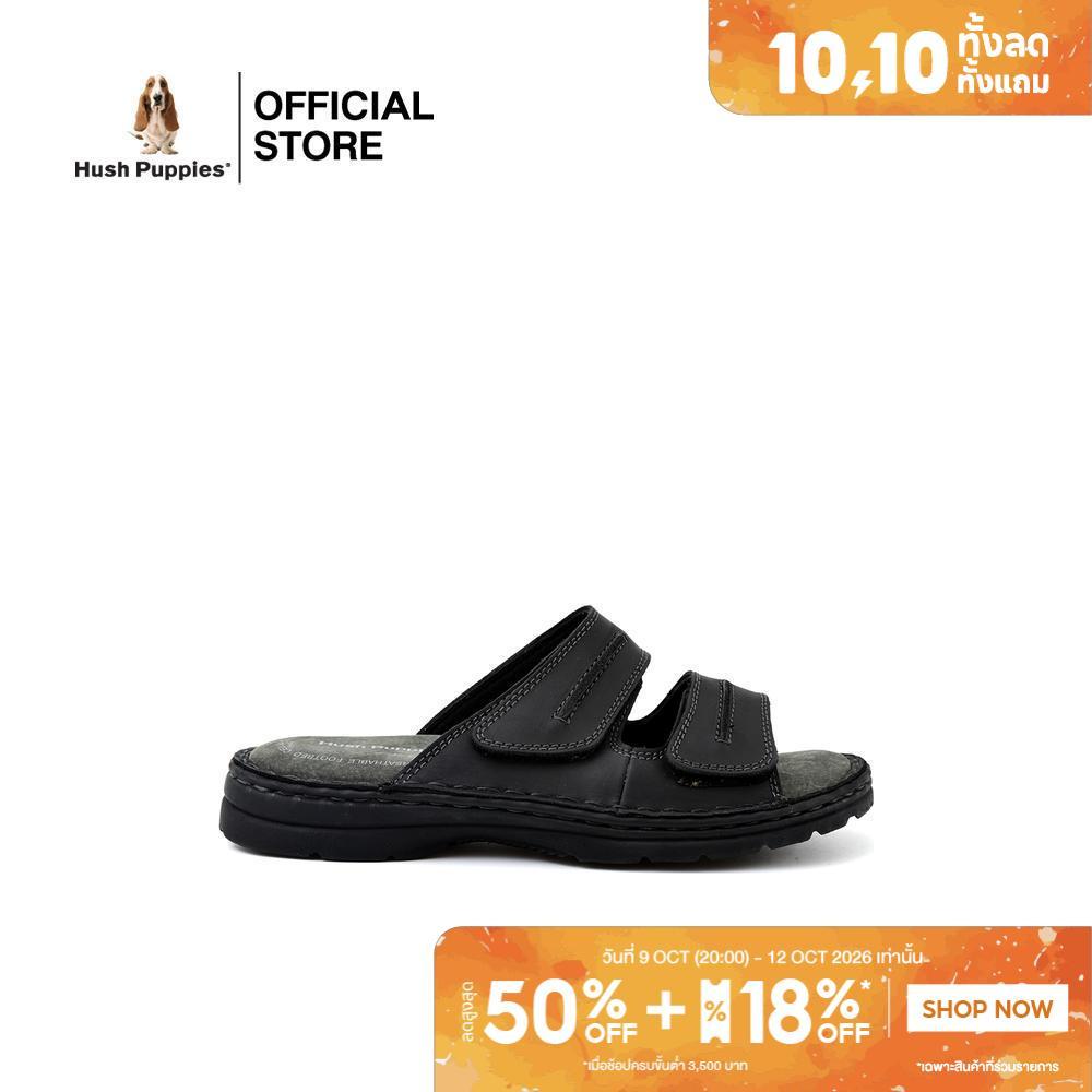 Hush Puppies شبشب رجالي جلد طبيعي — أسود — صورة 2
