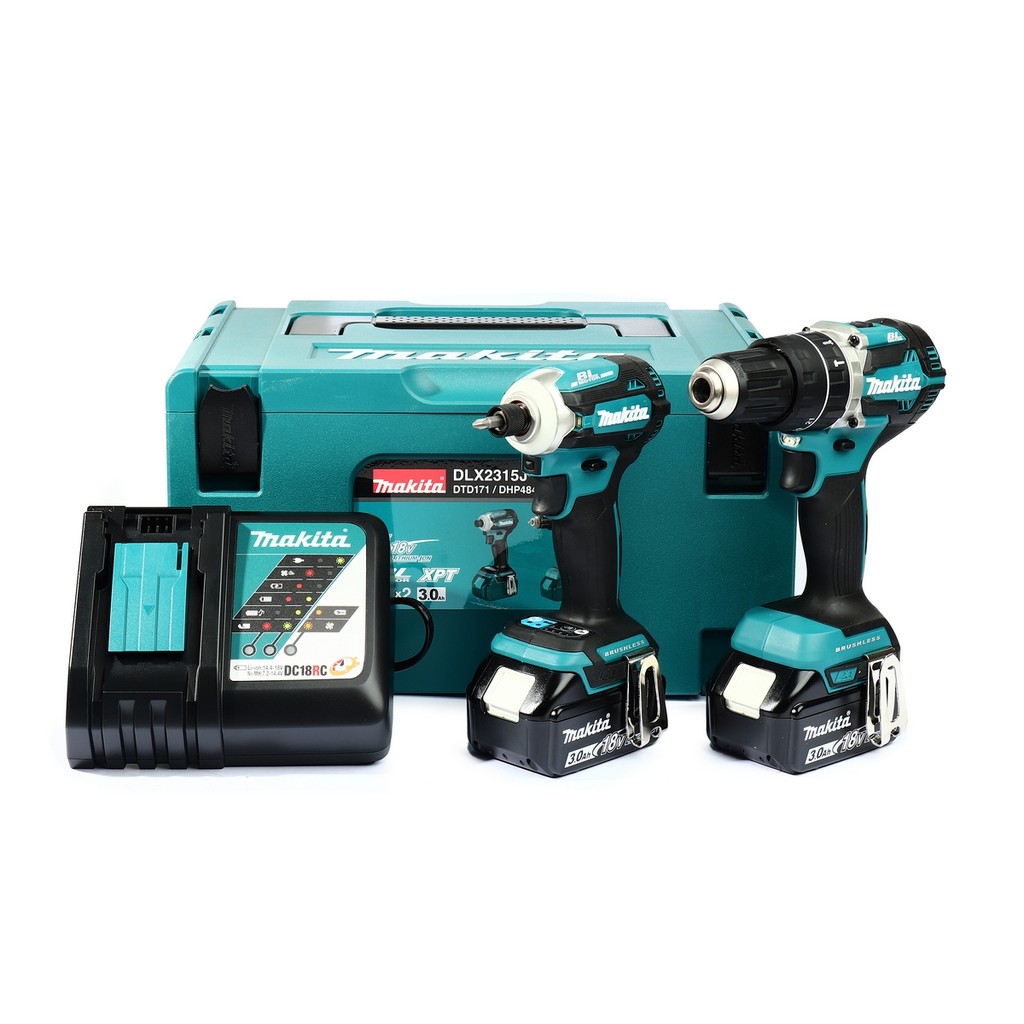 MAKITA ชุดเครื่องมือไร้สาย 18 โวลต์ รุ่น DHP484Z + DTD171Z พร้อมแบตเตอรี่ 2 ก้อน + แท่นชาร์จ และกล่อ