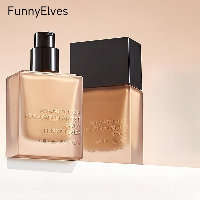 FUNNY ELVES Liquid Foundation Natural Lasting Control Powder Oil Control Moisturizing Liquid Foundat