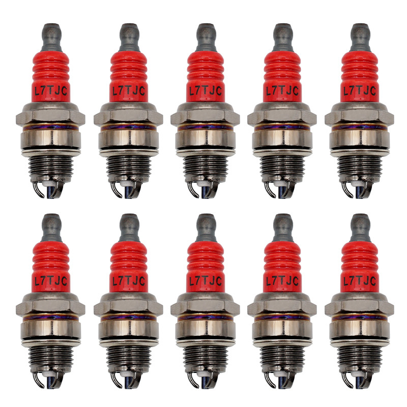 10 ชิ้น M14*1.25 Spark Plug L7TJC L7T สวนเครื่องมืออะไหล่เบนซิน Chainsaw เครื่องตัดแปรงอุปกรณ์เสริม