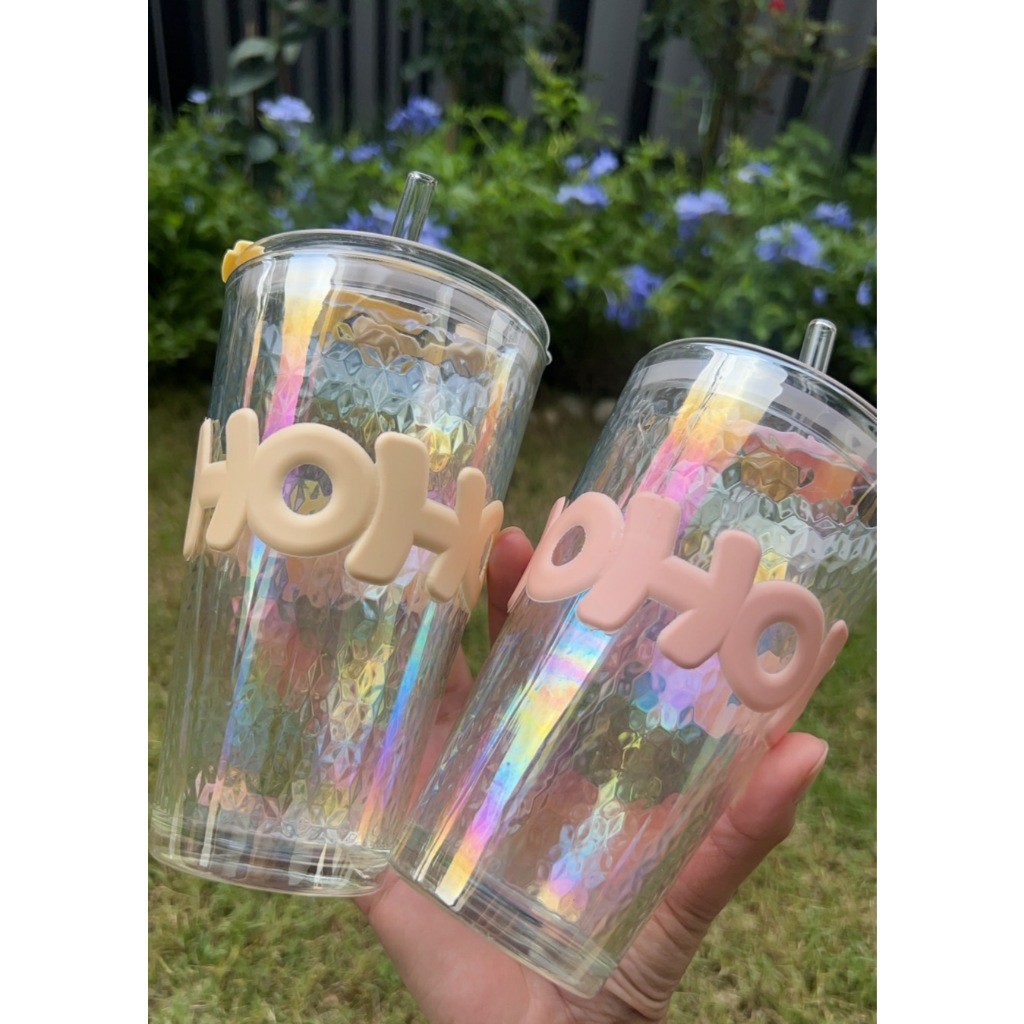 แก้วน้ำดื่ม❤️‍🔥พร้อมส่ง❤️‍🔥มีฝามีหลอด แก้วชานม แก้วหลอดดูดน้ำพกพา แก้วมินิมอล สำหรับใส่เครื่องดื่ม 🍒 - รูปที่ 5