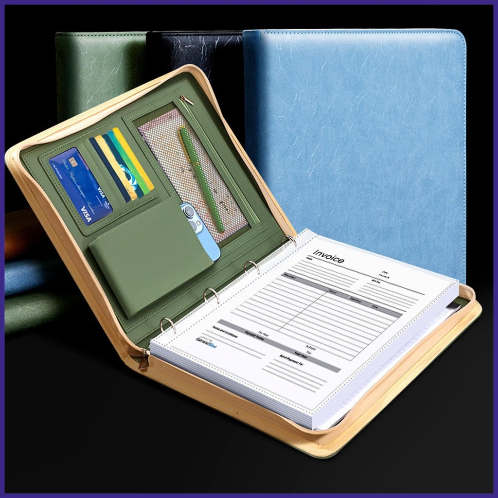 หนัง Notepad ผู้ถือธุรกิจ Padfolio Resume Legal Pad ธุรกิจ Folio Organizer A4 Notepad Resume Binder 