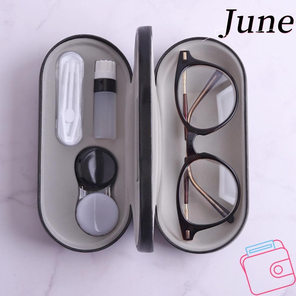 JUNEGOODS กล่องคอนแทคเลนส์แบบใช้คู่ 2 In 1