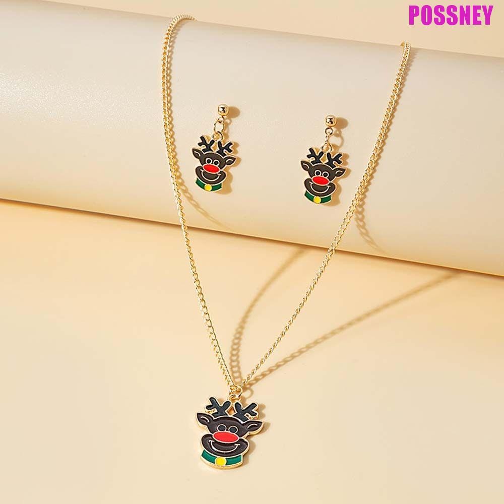 สร้อยคอดีไซน์คริสต์มาส elk dangle สำหรับผู้หญิง