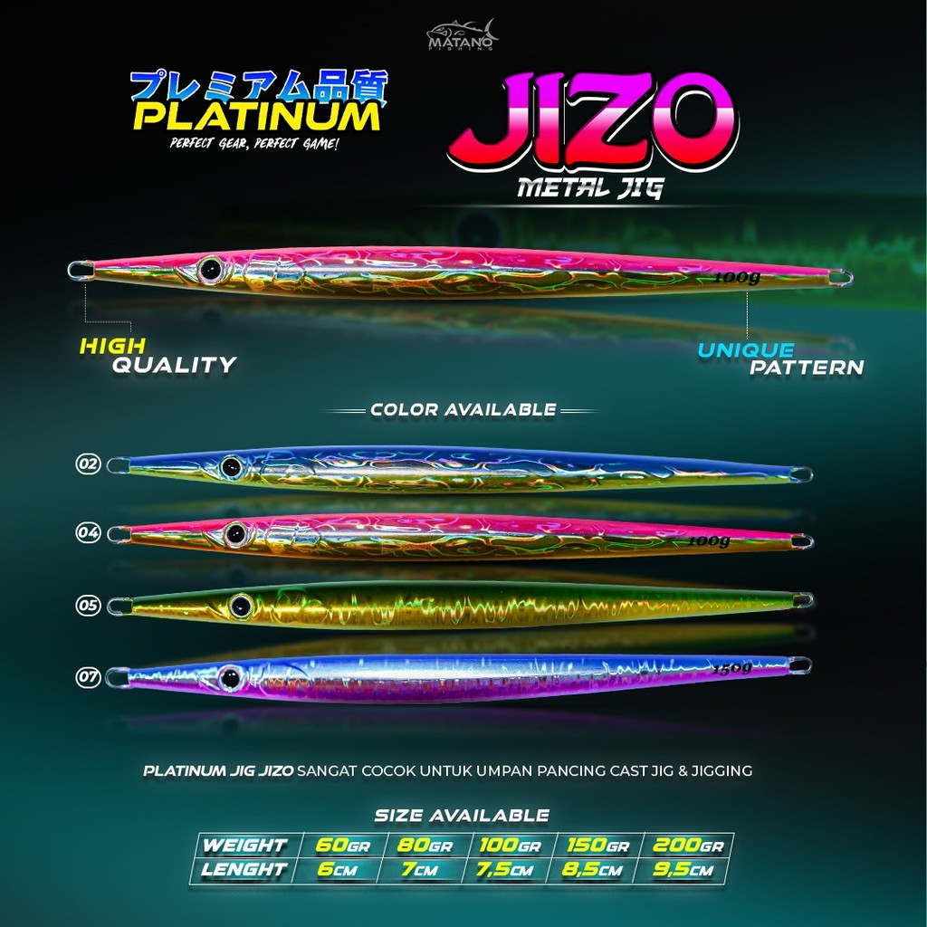 GACOR BAIT PLATINUM METAL JIG JIZO | เหยื่อเหยื่อ