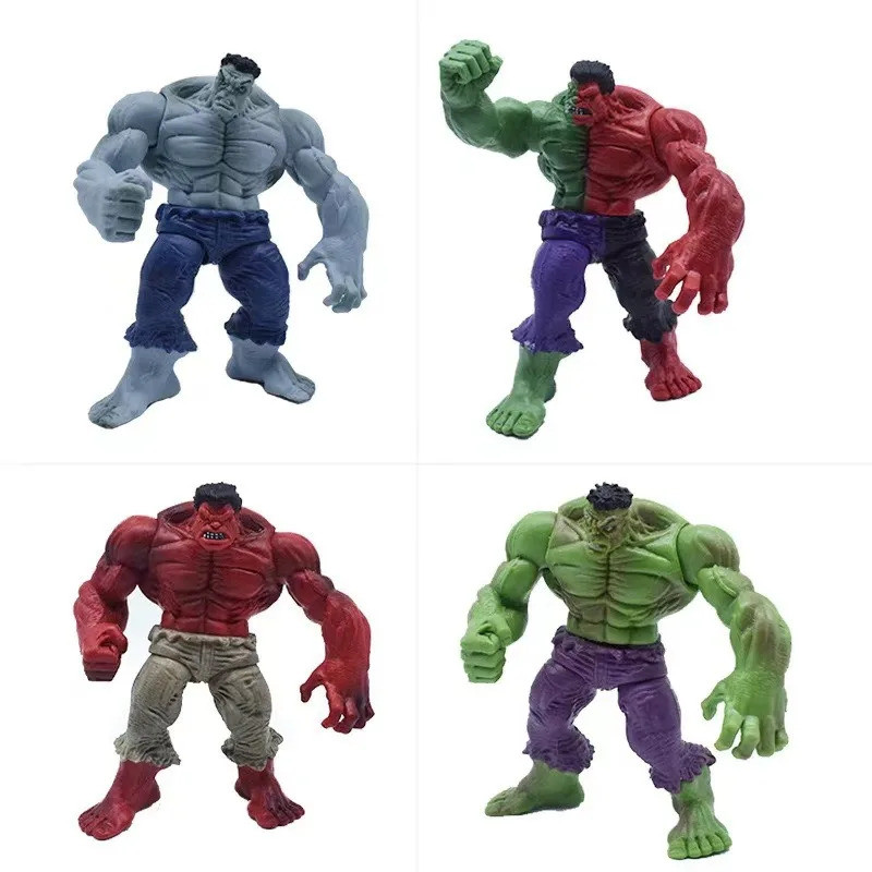4 ชิ้นชุด Hulk Hulk Hulkbuster Marvel อะนิเมะ Avengers series Action Figure Hobby สะสมทําด้วยมือของเ