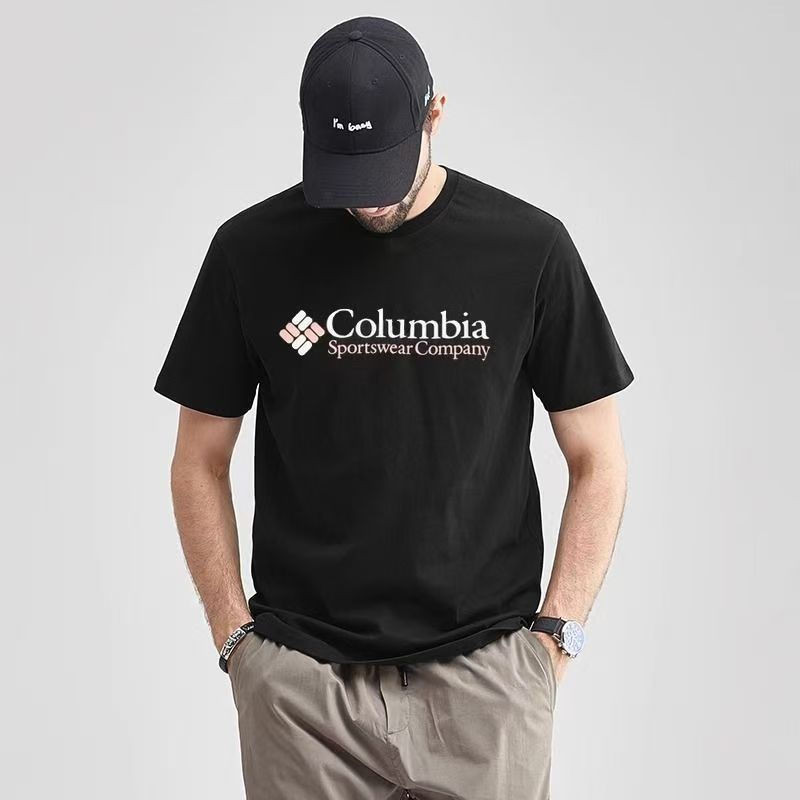 เสื้อยืดพิมพ์ลาย Columbia สำหรับผู้ชายและผู้หญิง แขนสั้น ผ้าฝ้าย สวมใส่ง่าย เหมาะสำหรับสวมใส่ในโอกาสลำลอง Size XS-3XL