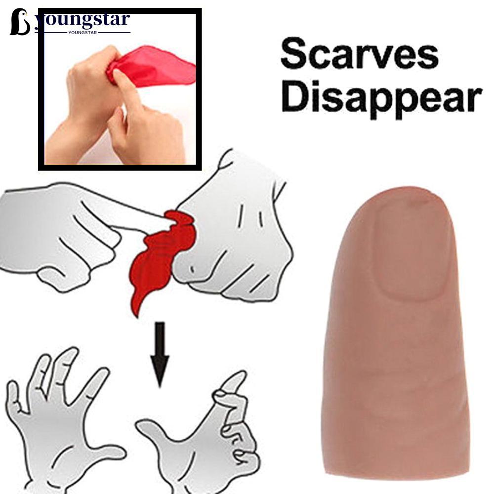 YST Magic ยาง Thumb Tip พร้อม Silk Vanish Appearing Finger Trick Props ของเล่น
