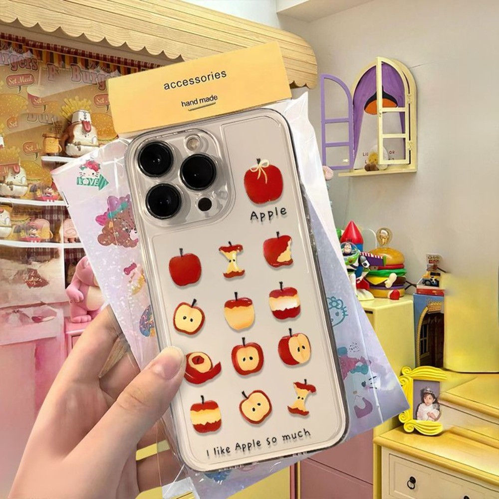 โปร่งใสสีแดง Apple เคสโทรศัพท์สําหรับ iPhone 16 15 14 13 12 11 Pro Max IPhone 14 15 16 Plus Pro Max กันกระแทก Soft Clear Cases - รูปที่ 6