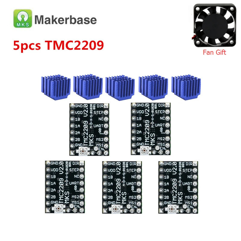 TMC2209 stepper driver controller TMC 2209 เครื่องยนต์ stepstick homeless โมดูลสําหรับ Nema 17 มอเตอ