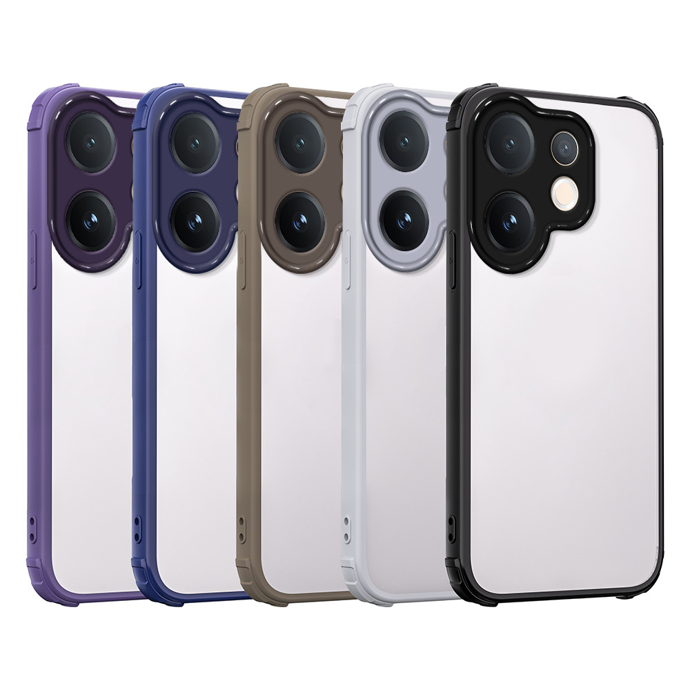 VIVO V60 V2511 เบาะลมสี่มุมโปร่งใสระดับไฮเอนด์ป้องกันเคสโทรศัพท์แบบนิ่มกันกระแทก