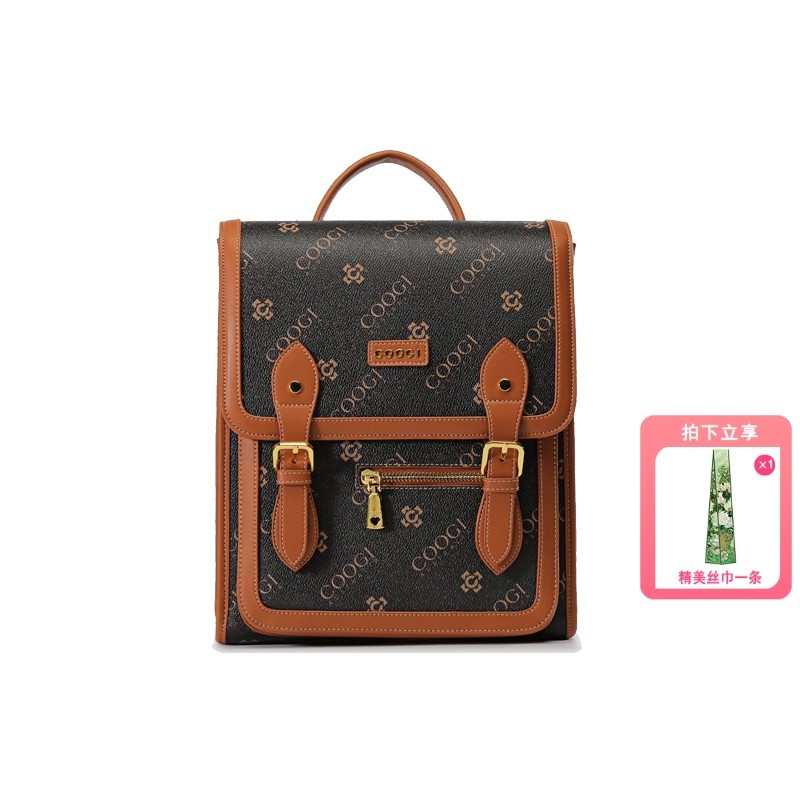 COOGI กระเป๋าเป้สะพายหลังสำหรับผู้หญิงปี 2023 ทรงใหม่ ความจุเยอะ ออกแบบตามแฟชั่นตะวันตก
