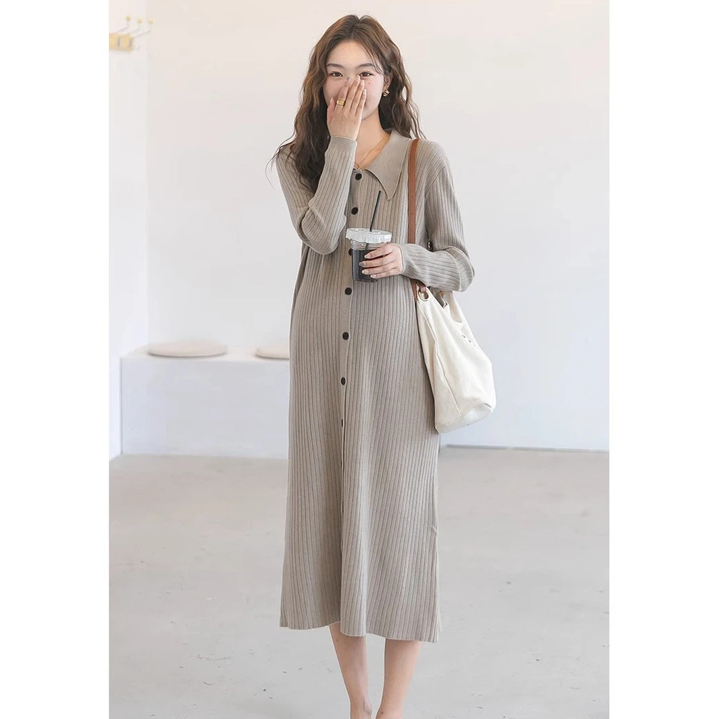 ชุดคลุมท้องสไตล์ฝรั่งเศส แบบถักคอตุ๊กตา สำหรับแม่ท้องและสวมใส่ง่าย - รูปที่ 4