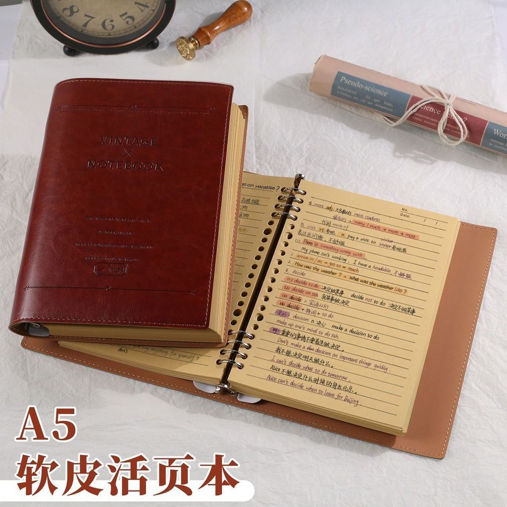Retro Loose-leaf A5 Notebook Business Notebook High-value A5 Business Office Notepad หนา