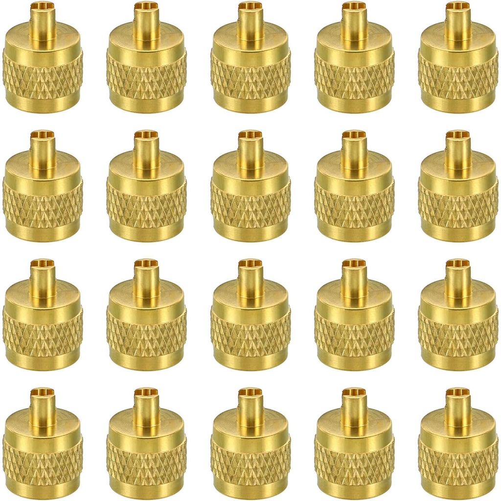PATIKIL 1/4 "SAE Service Access Valve Caps, 20 Pack Refrigeration Service Valve Core Remover พร้อมซี