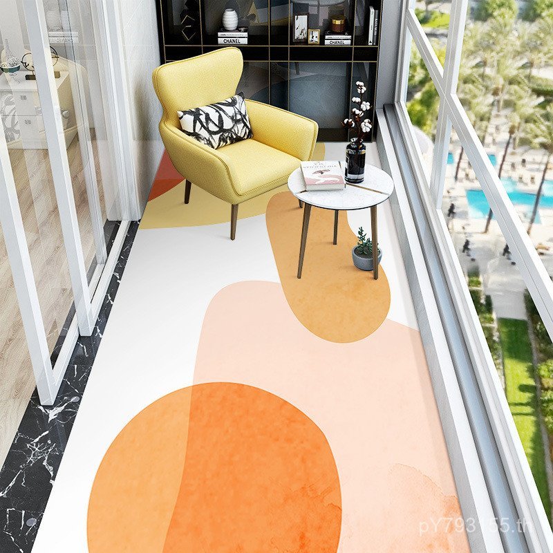 พรมปูพื้น PVC สำหรับระเบียงและพื้นที่กว้าง ทำความสะอาดได้ง่าย ต้านการลื่นและการซึมน้ำ D5WT