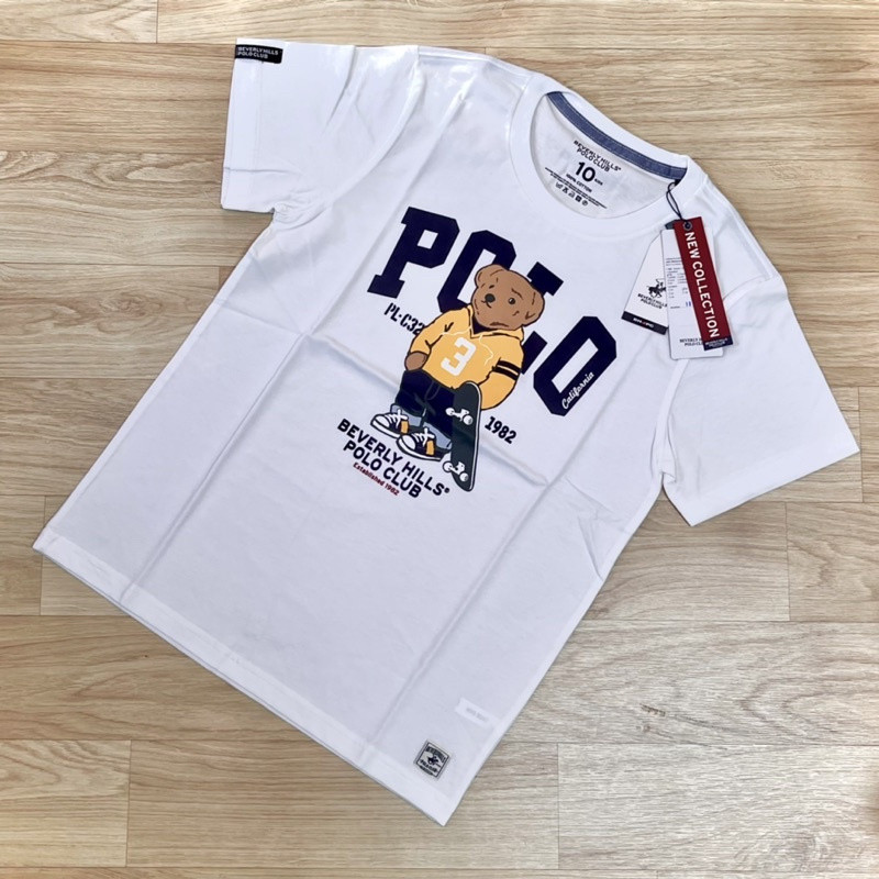 BEVERLY HILLS POLO CLUB เสื้อยืดแขนสั้นคอกลม อินเทรนด์ พร้อมส่ง