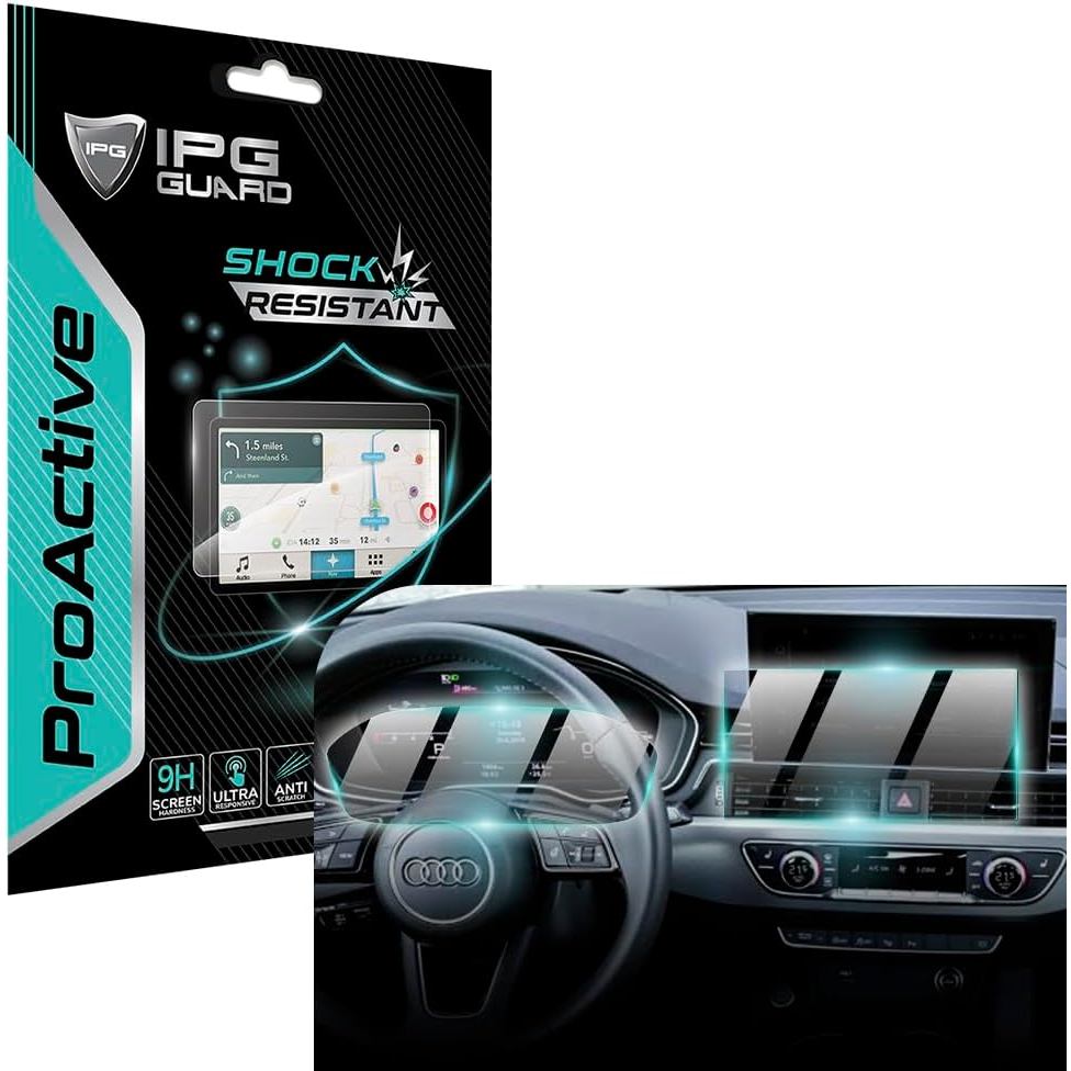 IPG ProActive Made สําหรับ Audi 2020-24 A4 A5 - Sportback 10.1 นิ้วนําทาง + แดชบอร์ด 12.3 " (2 ชิ้น)