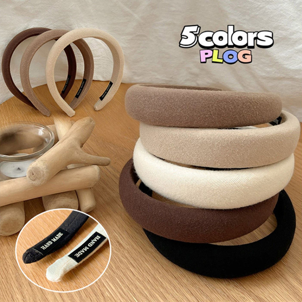 ล้างหน้าฟองน้ําผ้าHeadbandsผู้หญิงมงกุฎสูงMinimalist DIY Hair Hoops Hairbands