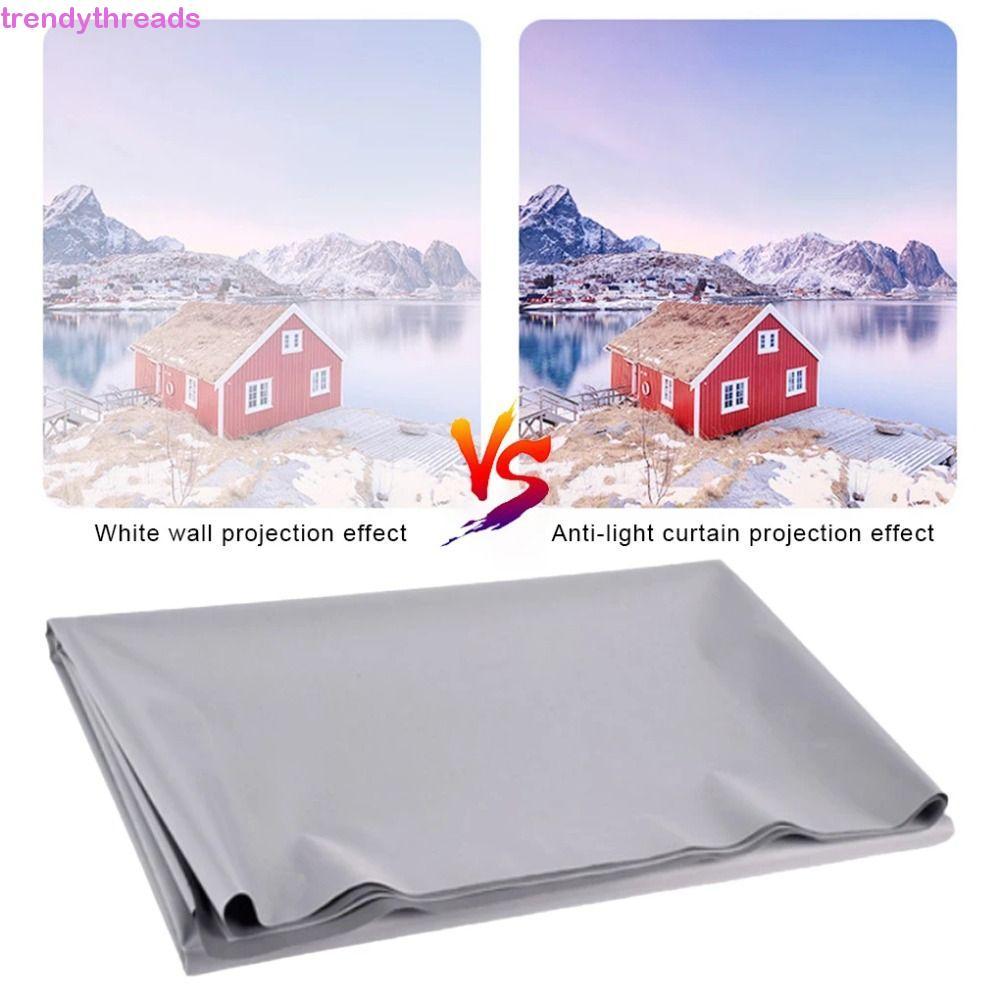 TRENDYETHREADS จอโปรเจคเตอร์, 16:9 หน้าจอการฉายภาพแบบพับได้ป้องกันแสง, อุปกรณ์เสริมผ้า 4K พับหน้าจออ