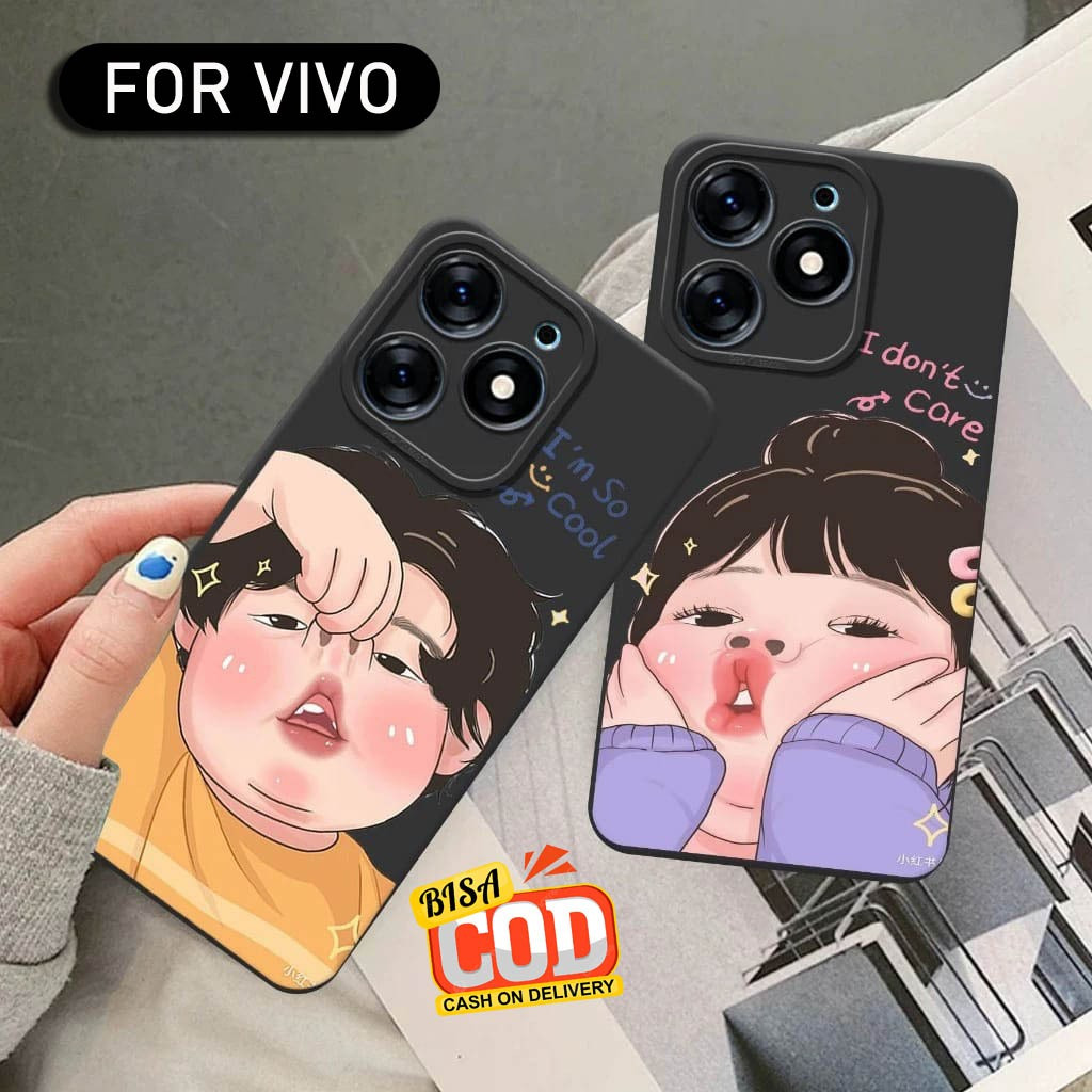 HP Square Edge Case สําหรับ Vivo Y03 Y19S Y100 Y36 Y17S Y16 Y22 Y35 Y02S Y21 Y21S Y33S - เคสโทรศัพท์