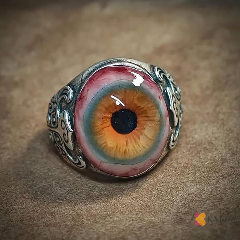KNMSA] Eye Of Inner แหวนที่สมจริง Eyeball Design Dark Lore ต้นฉบับ Eye Of The Ring Party แหวนผู้ชาย เครื่องประดับอะนิเมะ ศค