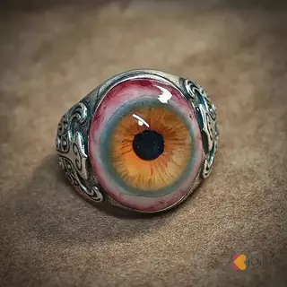 KNMSA] Eye Of Inner แหวนแหวนที่สมจริง Eyeball Design แหวน Dark Lore ต้นฉบับ Eye Of The Ring Party ผู้ชายเครื่องประดับอะนิเมะ ศค