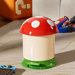 [พร้อมสต็อก] เด็กการ์ตูนถังขยะที่มีฝาปิดสาวน่ารักเท้าใช้ถังข…