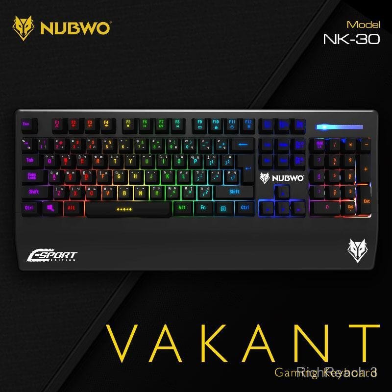 คีบอร์ดเกมมิ่ง Nubwo VAKANT NK-30 K8 KB-713 KB-725 Gaming Keyboard คีบอร์ด กันน้ำ ประกัน 1 ปี