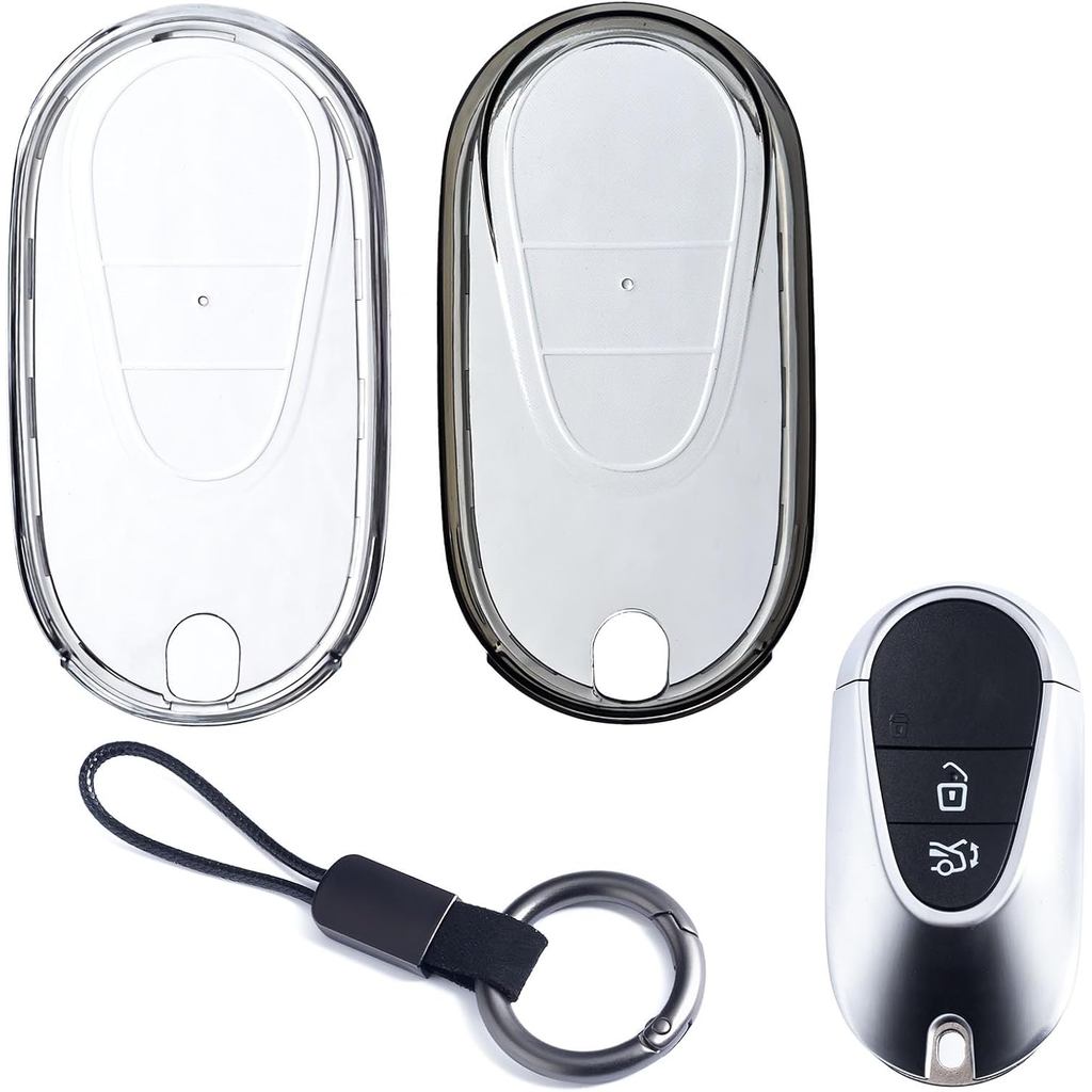 กุญแจรถ Fob ฝาครอบพวงกุญแจใช้งานร่วมกับ Mercedes Benz C300 C43 S500 S560 GLC 300 EQE 350 500 EQS 450