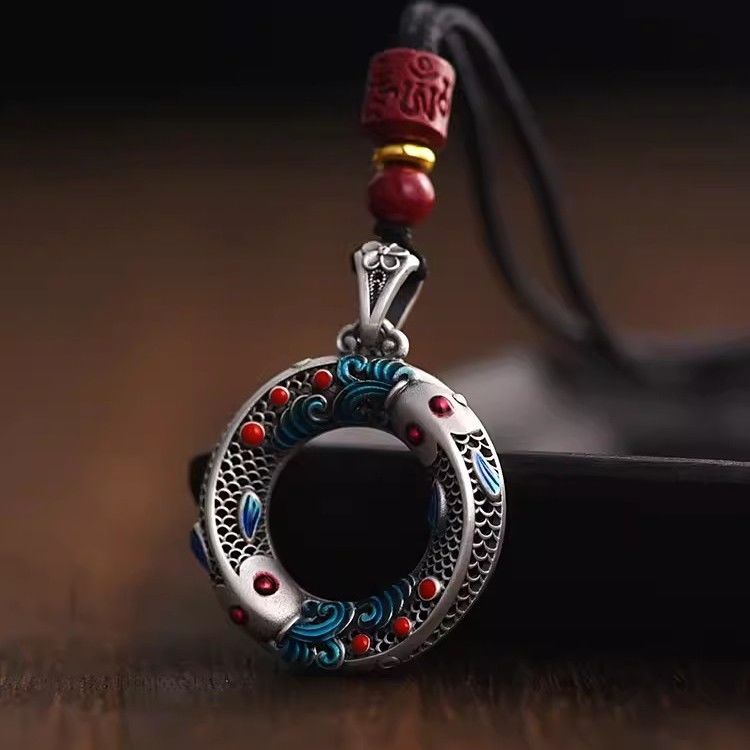 หัวสายคล้องคอยาวแบบดั้งเดิม กราฟิกปลาคาร์ป สำหรับคนทั่วไป งานฝีมือย้อนยุค KVP9