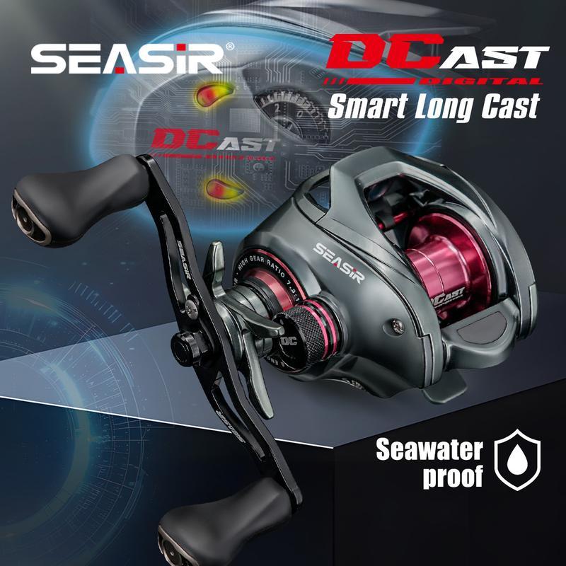 รอกตกปลา Baitcasting, SEASIR DCAST DC, Digital Control, Long Casting, Carbon Washer, เกียร์ทองเหลือง