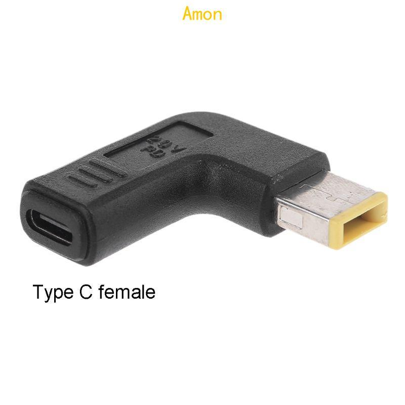 Amon สําหรับ Thinkpad USB Type-C Female to Square สําหรับ DC Male Converter USB-C Adap