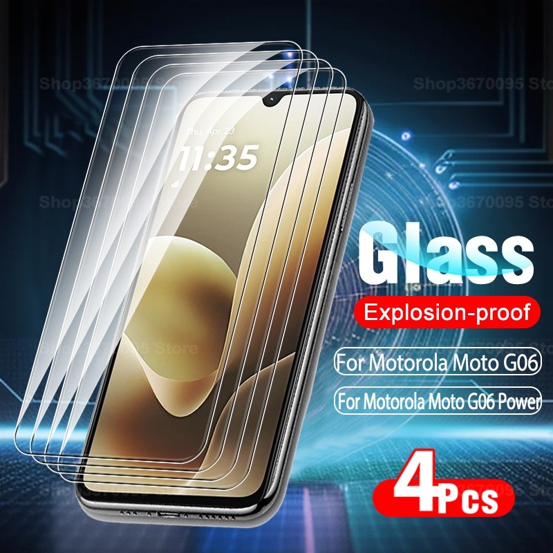 4pcs กระจกนิรภัยสําหรับ Motorola Moto G06 2025 G06 Power ป้องกันหน้าจอฟิล์มกระจกใส MotorolaMotoG06 G