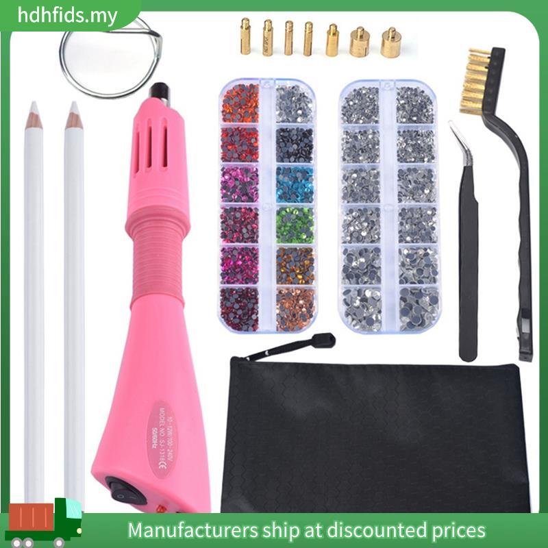 Hot Fix Rhinestones ชุด Hot Fix Applicator Hot Fix แก้วคริสตัล Rhinestone Iron-on Wand EU Plug
