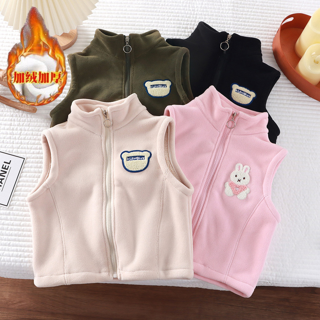 เสื้อกั๊กเด็กดีไซน์แบบออสเตรีย สำหรับฤดูใบไม้ร่วงและฤดูหนาว วัสดุขนแกะนุ่มสบาย พร้อมความอบอุ่นในทุกวัน