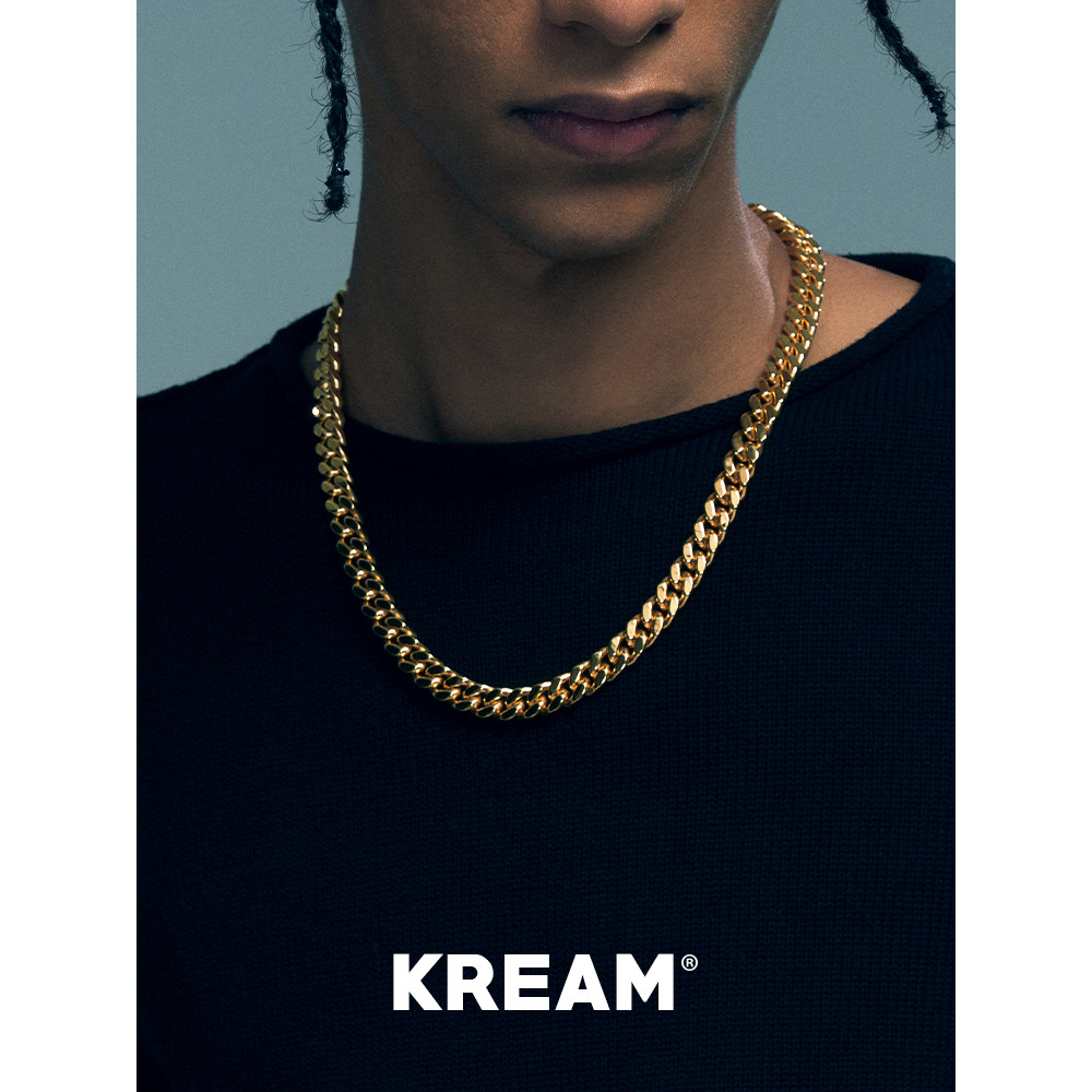 KREAM สร้อยคอมิติสีทอง แบบตัดสามมิติ